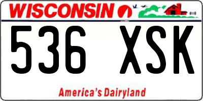 WI license plate 536XSK