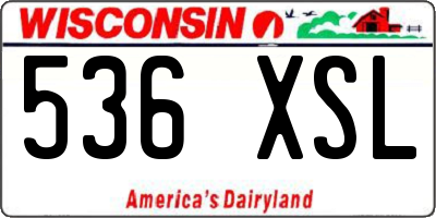 WI license plate 536XSL