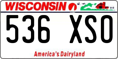 WI license plate 536XSO