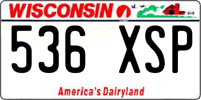 WI license plate 536XSP