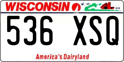 WI license plate 536XSQ