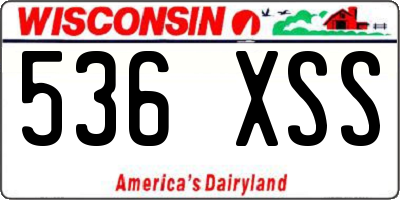 WI license plate 536XSS