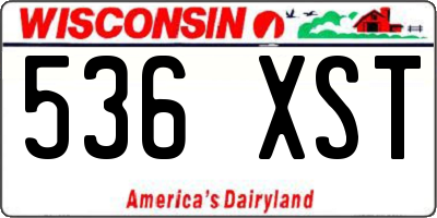 WI license plate 536XST