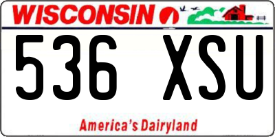 WI license plate 536XSU