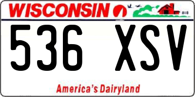 WI license plate 536XSV