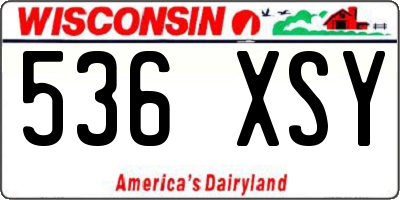 WI license plate 536XSY