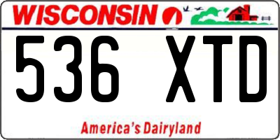 WI license plate 536XTD