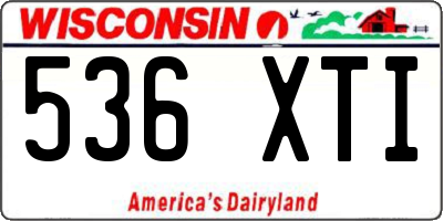 WI license plate 536XTI