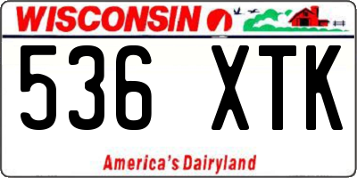 WI license plate 536XTK