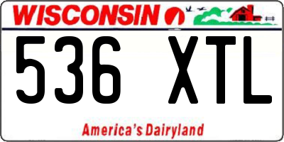 WI license plate 536XTL