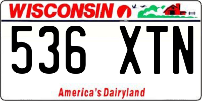 WI license plate 536XTN