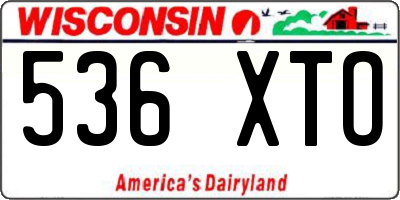 WI license plate 536XTO