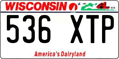 WI license plate 536XTP