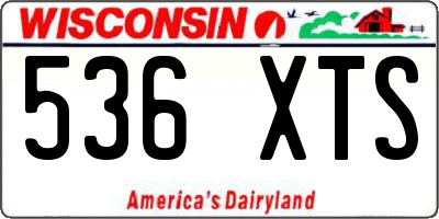 WI license plate 536XTS