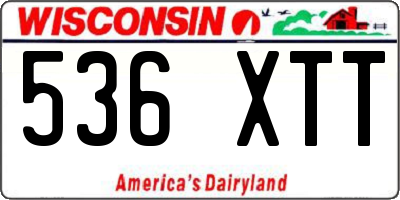 WI license plate 536XTT