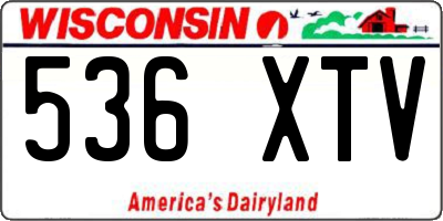 WI license plate 536XTV