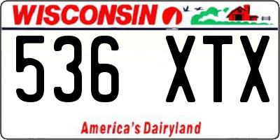 WI license plate 536XTX