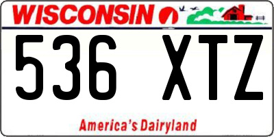 WI license plate 536XTZ
