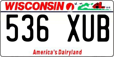 WI license plate 536XUB
