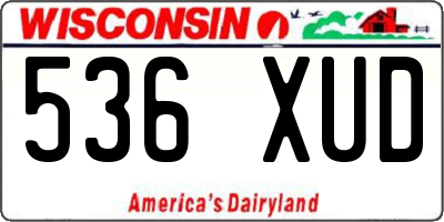 WI license plate 536XUD