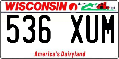 WI license plate 536XUM
