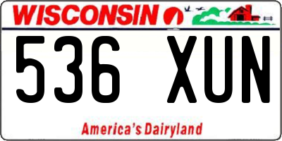 WI license plate 536XUN