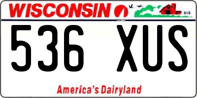 WI license plate 536XUS