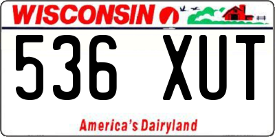WI license plate 536XUT