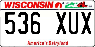 WI license plate 536XUX