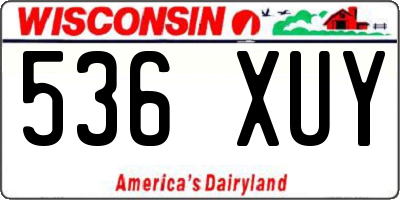 WI license plate 536XUY