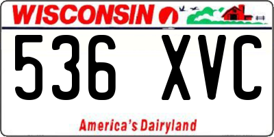 WI license plate 536XVC