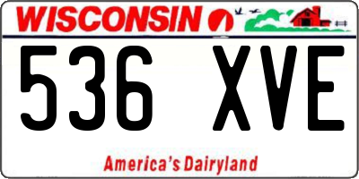 WI license plate 536XVE