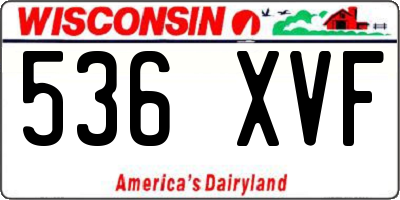 WI license plate 536XVF