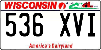 WI license plate 536XVI