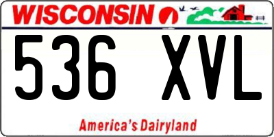 WI license plate 536XVL