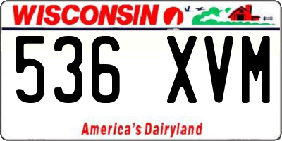 WI license plate 536XVM