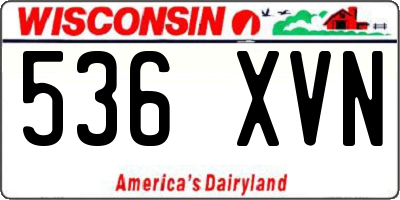 WI license plate 536XVN