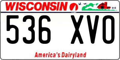 WI license plate 536XVO