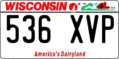 WI license plate 536XVP