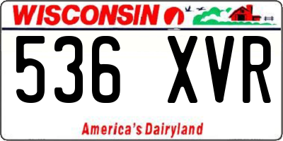 WI license plate 536XVR
