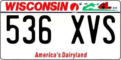 WI license plate 536XVS