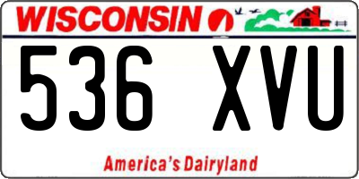 WI license plate 536XVU