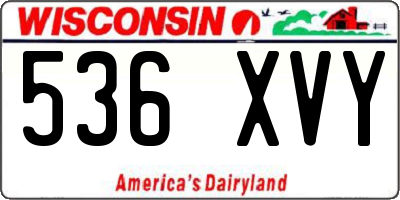 WI license plate 536XVY