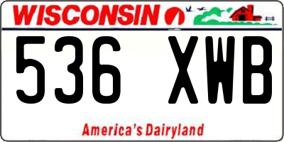 WI license plate 536XWB