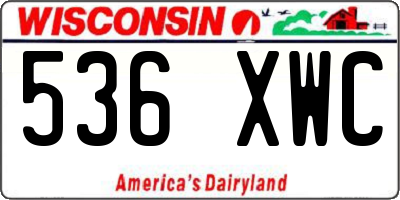 WI license plate 536XWC