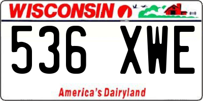 WI license plate 536XWE