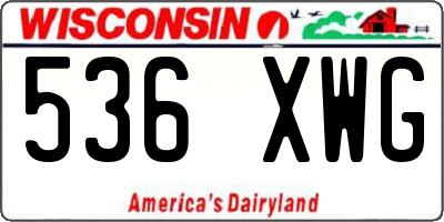 WI license plate 536XWG