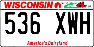 WI license plate 536XWH