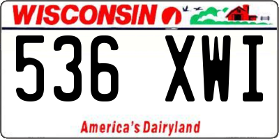 WI license plate 536XWI