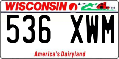WI license plate 536XWM